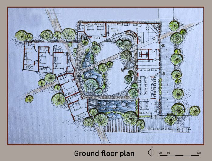 ground floor plan 45 Dragonfly Retreat & Cafe